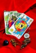 wiccan objects - photo of tarot cards and other occult objects used in spell casting