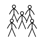 Clapping hands for joy. - I am so happy that I am clapping my hands with the help of these stick people.