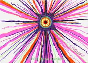 'Center in Pink'  - I created this small drawing called, 'Center in Pink' and completed it today. It is very small, measuring 2.5 x 3.5 inches. ©2008 Nina Kuriloff