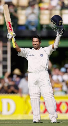 sachin, legend of indian cricket - Sachin is a real master. He celebrates after scoring a century. He has done it over and over again only to make us happy and make the country proud. This century was after a lean patch in his career, thats why you can see him very calm and satisfied after having scored the century. Wishes to the legend.