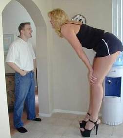 Difference in height as seen here - Shorter men and taller women have big height differences