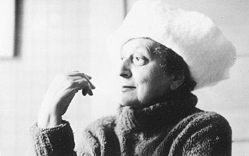 mother -  an image of my late mother wearing one of her handmade woolen felt hats