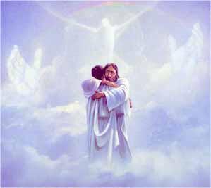 Jesus awaits the arrival of His loved ones. - I found this photo on Fropper.com and it is there with the title  MY JESUS WAITING   I take comfort in knowing the Jesus is waiting for my husband's mom, as well as for my husband, and myself, and all others who put their faith in Him.