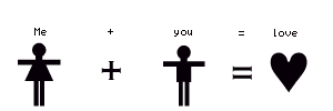 love - you and me equal love