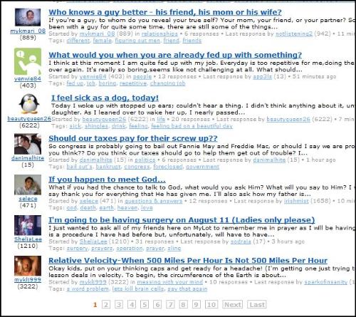 Your top discussion, page one,  - Congrats on top discussion for the day