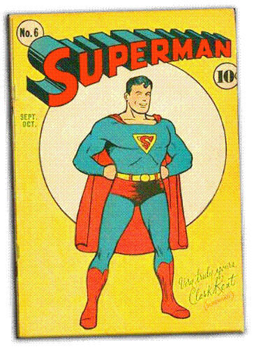 Superman for 1940's comic book - I have always liked superman. I am glad to own the old first time in color superman cartoons. I think I might even have some in black in white version.