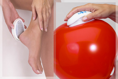 Ped Egg - Photo of lady using Ped Egg on her foot