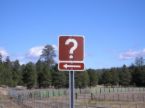 Question mark sign - Weird, there is a question mark sign post. Wondering what are we going to meet up there?