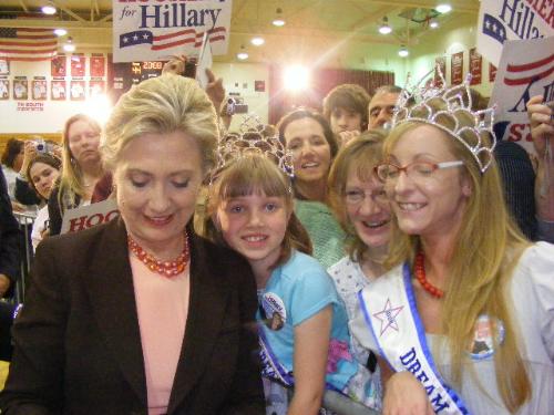 Hillary Clinton - Hillary Clinton and 2008 Dream Girls USA Supreme Royalty Queen Mary-Katherine meeting for the 2nd time