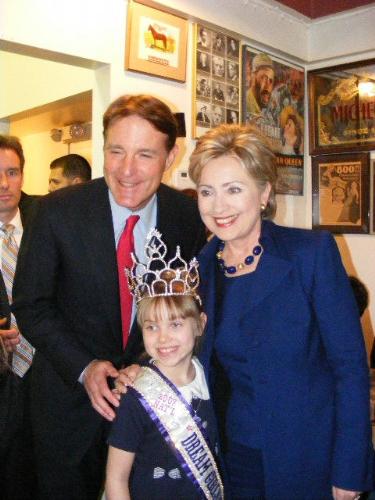 Hillary Clinton and Evan Bayh - Hillary Clinton and Evan Bayh meeting 2008 Dream Girls USA Supreme Royalty Queen