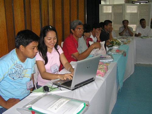 errol and me - starting on our project proposal on ornamental fish during the Training on R&D Project Proposal Preparation on May 26-30, 2008 at Anest Tower, Los Baños, Laguna