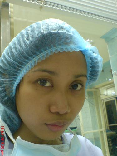 at work - this is me at work while monitoring a patient. i'm bored and tired at that time.