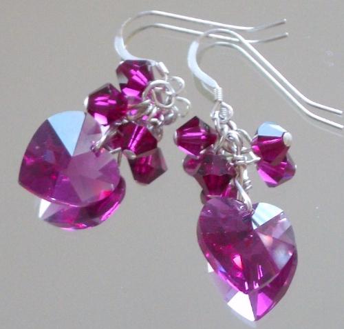 My Heart Belong to You Purple Swarovski Earrings - available at  http://pleasurearts.etsy.com