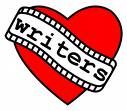 mylot does - Icon of a red heart with a piece of film reel that reads 'writers' (I love writers)