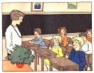 teacher - illustration of teacher in classroom