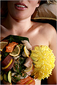Sushi and Sex - I love my hubby but I'm very attracted to women also. This looks really good on this woman. Plus, I love sushi. I really need to go visit Japan soon.