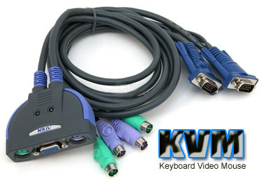 KVM(Keyboard Video Mouse) Switch - KVM Switch to connect two computers with one keyboard, Mouse and Monitor.