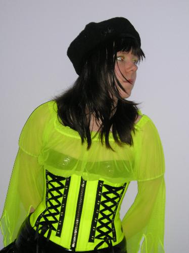 Neon yellow heavy duty corset - My neon yellow corset with some heavy duty boning.