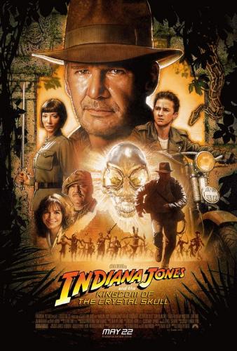 Indian Jones and the Kingdom of the Crystal Skull  - Indiana Jones and the Kingdom of the Crystal Skull is a 2008 adventure film. It is the fourth Indiana Jones film and the twenty-sixth chronologically in the character's film and television appearances. It is directed by Steven Spielberg, produced by George Lucas and stars Harrison Ford in the title role. It also stars Shia LaBeouf, Cate Blanchett, Ray Winstone, John Hurt and Karen Allen. Set in 1957, the film centers around the mysterious crystal skulls, and pits Indiana Jones against agents of the Soviet Union.  The film was in development hell since the 1989 release of Indiana Jones and the Last Crusade, because Spielberg, Lucas and Ford wanted the best script possible. Screenwriters Jeb Stuart, Jeffrey Boam, M. Night Shyamalan, Frank Darabont and Jeff Nathanson wrote drafts, before a script by David Koepp satisfied all three men in 2006. Shooting finally commenced on June 18 2007, and took place at locations in New Mexico, New Haven, Connecticut, Hawaii and soundstages in Los Angeles. In order to keep continuity with the previous films, there will be minimal use of computer generated imagery and more of a reliance on traditional stuntwork, with Ford performing many of his own stunts. The film is due for release on May 22 2008. - answers.com