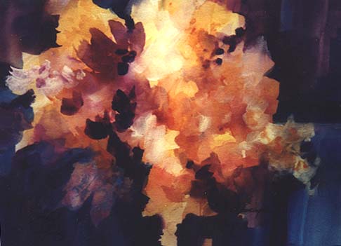 cooper housewarming present - Collage of paint, tissue, glue, fabric