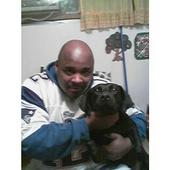 My husband and Blaze - This is Blaze with my husband, Dewayne.