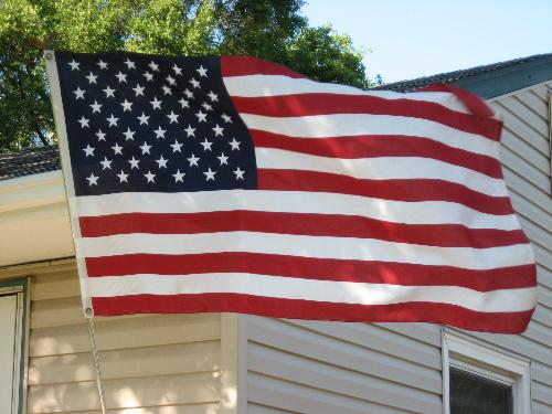 God Bless America - Grandpa Bob is also patriotic.
I fly the flag either from my deck or the front of my house daily.