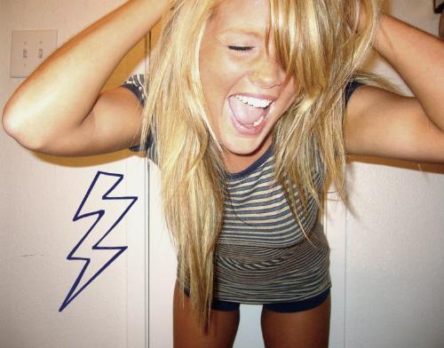 me being realllllly happy - Lightning bolt represents electricity. Like my personality. LIGHTNING! :)