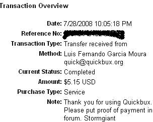 Payment proof of quick bux! - I got paid $5.15 thru alertpay today from quickbux.