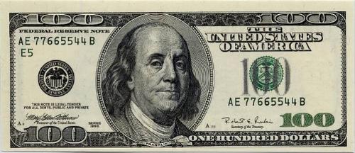 One of my favorites! - The hundred dollar bill depicting Benjamin Franklin