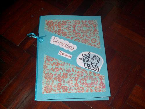 Handmade Recipe Booklet - I made this for a swap. The recipient loves collecting recipes, so I printed some Eurasian recipes for her and compiled them into this booklet.
