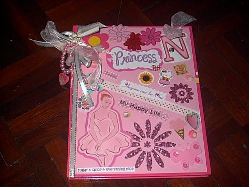 Altered Journal - This is an altered journal I made for my niece, Nicole. The theme is PINK PRINCESS, which suits her perfectly! :) She got this journal as her Christmas present last year and she loved it.
