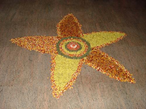 Rangoli - i like to see rangoli. You can make so many type of designs using ranlogi.