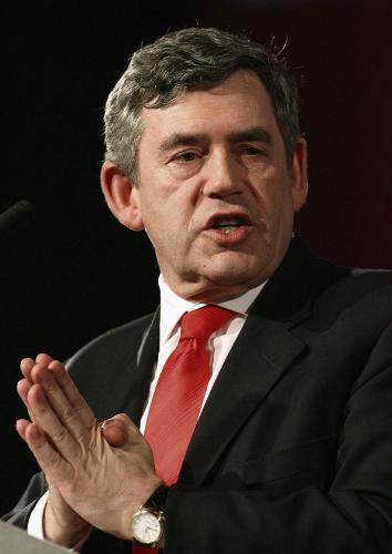 Picture of Gordon Brown - This is a picture of Gordon Brown announcing his plans to the rest of Britain.