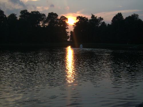 Sunset - Sunsetting,I was on top of a mountain near a man made lake