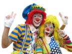 Clowns are so much fun. - These two clowns are having fun. Look at their faces and see how they enjoy their job.