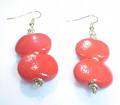 earrings - two red bonds,beautiful