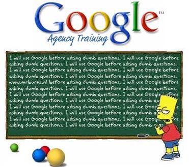 Bart and google - When using google helps a cartoon
