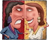 temper - illustration of two people with tempers