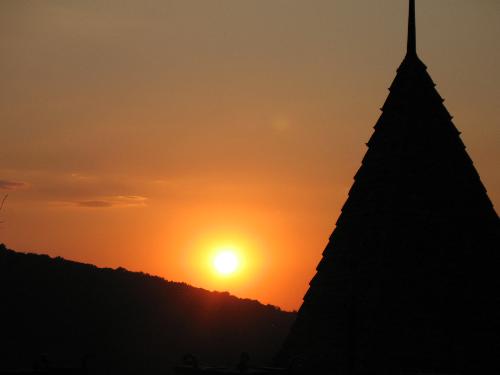 sunset - sunset in sighisoare, romania