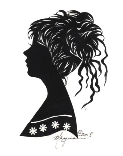 Victorian silhouette cutting - This is a silhouette that I cut out of black paper with only a pair of scissors freehand. It is a lost art, very difficult. Look at my website to see lots of my different type of arts. http://www.freewebs.com/margieanne/