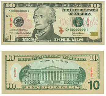 10 dollar bill. - Image of 10 $.