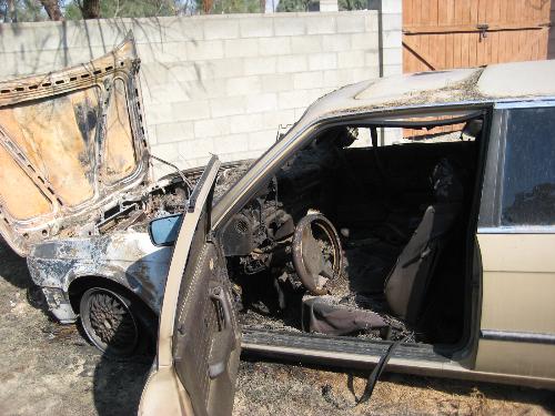 My car after the explosion - BMW that I have driven once up in flames My car after the explosion - BMW that I have driven once up in flames