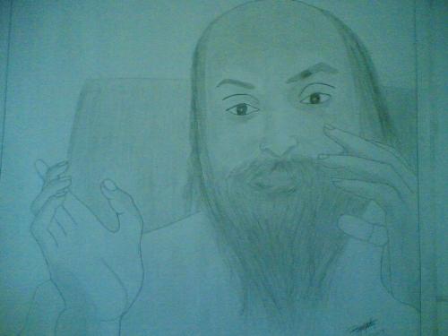 osho sketch - i am not a painter. but i made this sketch of osho.