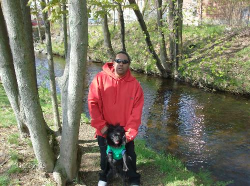 Papi and Machi--Loves of my life - My fiance and my pomeranian Machito at the park. Machito loves his playtime. So does Papi.
