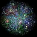 internet - An image of the earth as seen with its internet links.