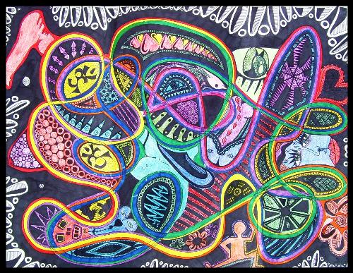 Mystify - This drawing was based on a windows screen saver.