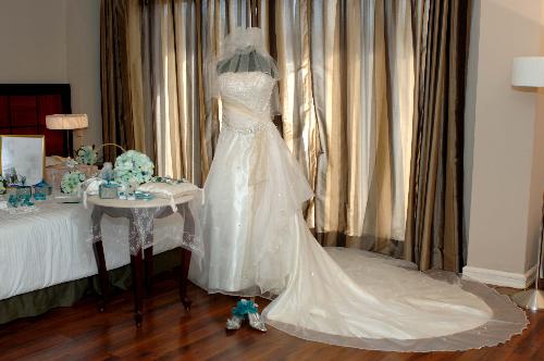 wedding - the wedding gown i personally designed. i got an under-the-sea theme for my wedding.