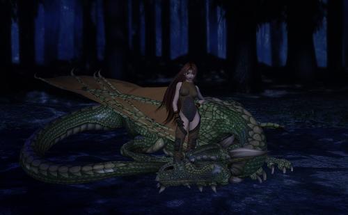 Dragon - A girl with a dragon.