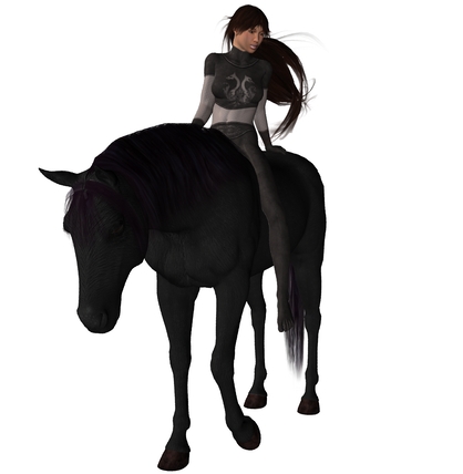 Horseback - A girl on a horse.
