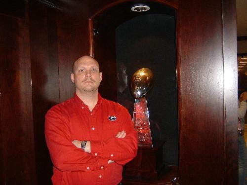 Me and he Superbowl Trophy - Chad and the Superbowl Trophy.